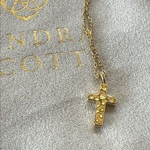 Kendra Scott Gold Textured Cross Necklace